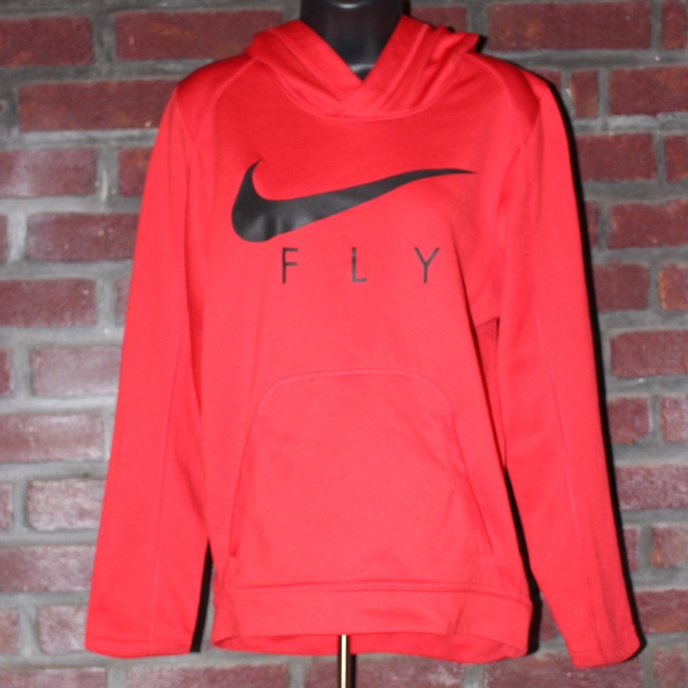 Red Nike Dri-Fit Hooded Sweatshirt